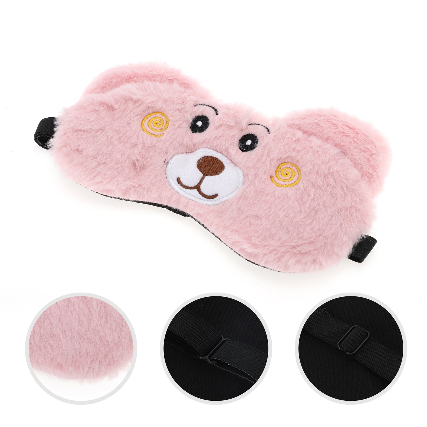 Cartoon Bears Soft Plush Sleep Mask Eye Shade Cover Pink