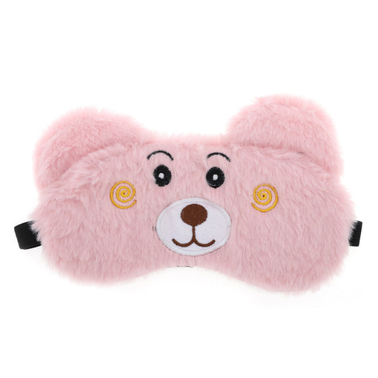 Cartoon Bears Soft Plush Sleep Mask Eye Shade Cover Pink