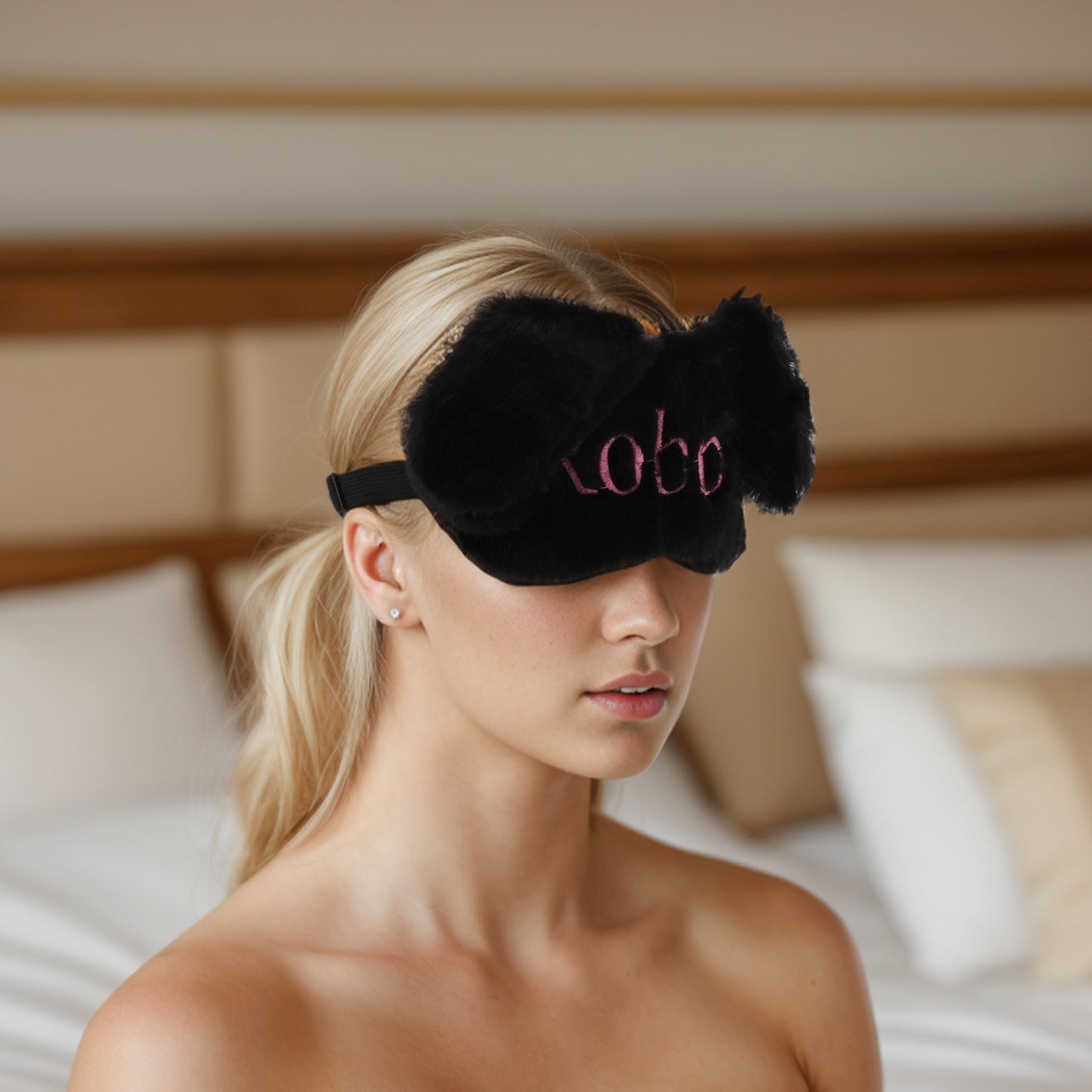 Soft Cartoon Ears Sleep Mask Eye Shade Cover Black