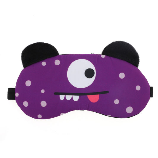 Soft Sleep Mask Cartoon Monsters Eye Shade Cover for Rest Purple