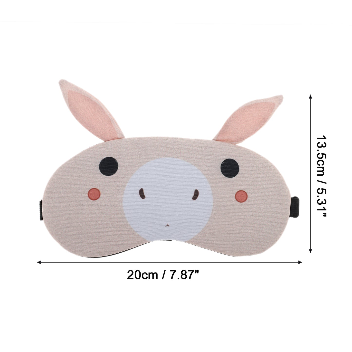 Soft Sleep Mask Cartoon Rabbits Eye Shade Cover for Rest Beige