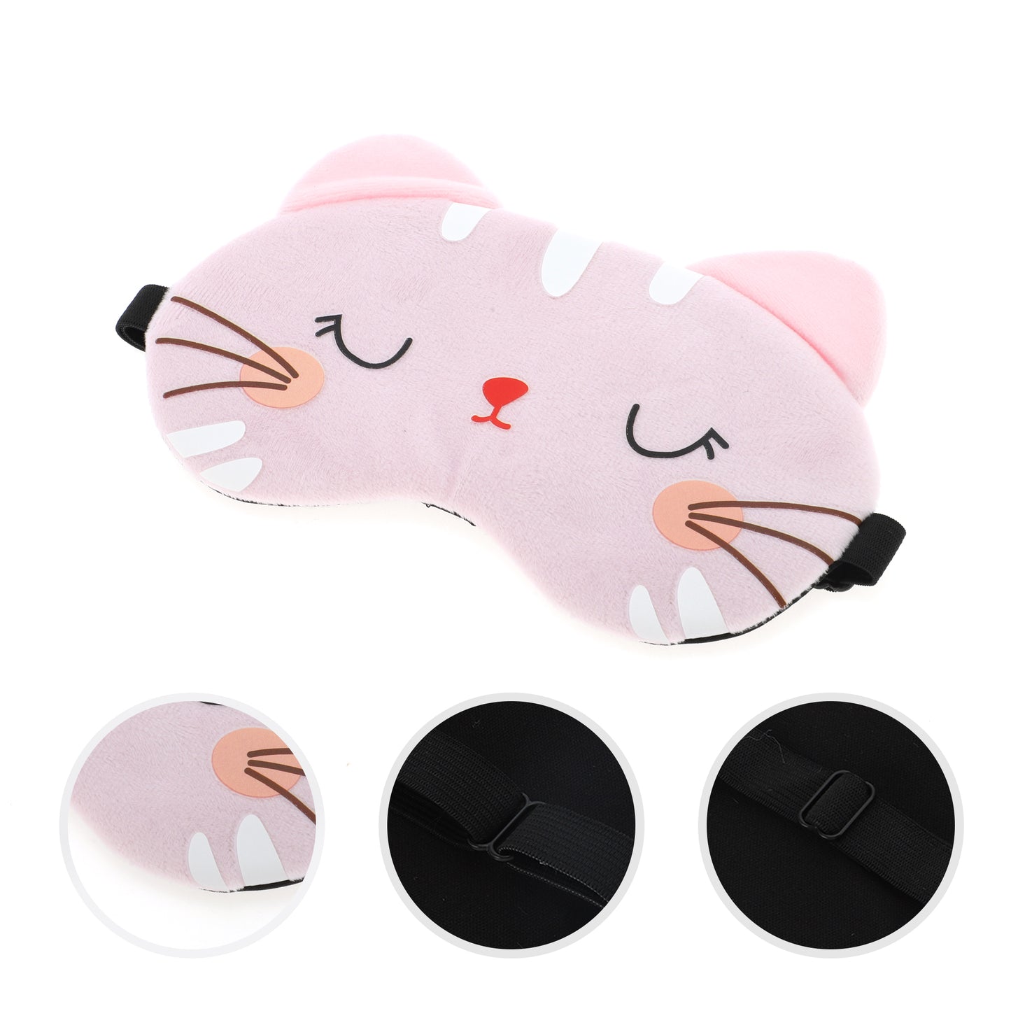 Soft Sleep Mask Cartoon Cat Eye Shade Cover for Rest Pink