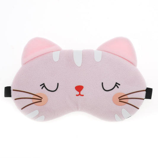 Soft Sleep Mask Cartoon Cat Eye Shade Cover for Rest Pink