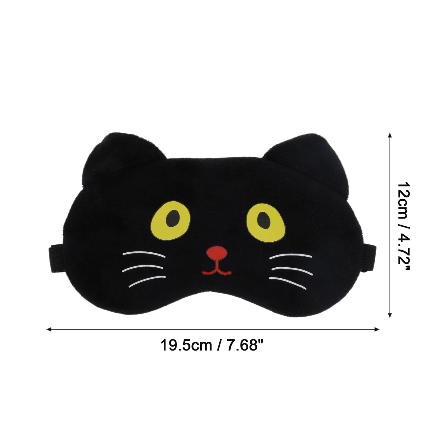 Soft Sleep Mask Cartoon Cat Eye Shade Cover for Rest Black