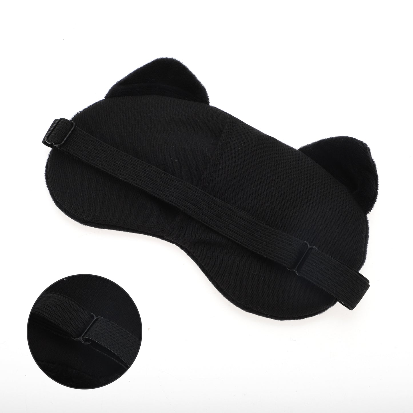 Soft Sleep Mask Cartoon Cat Eye Shade Cover for Rest Black