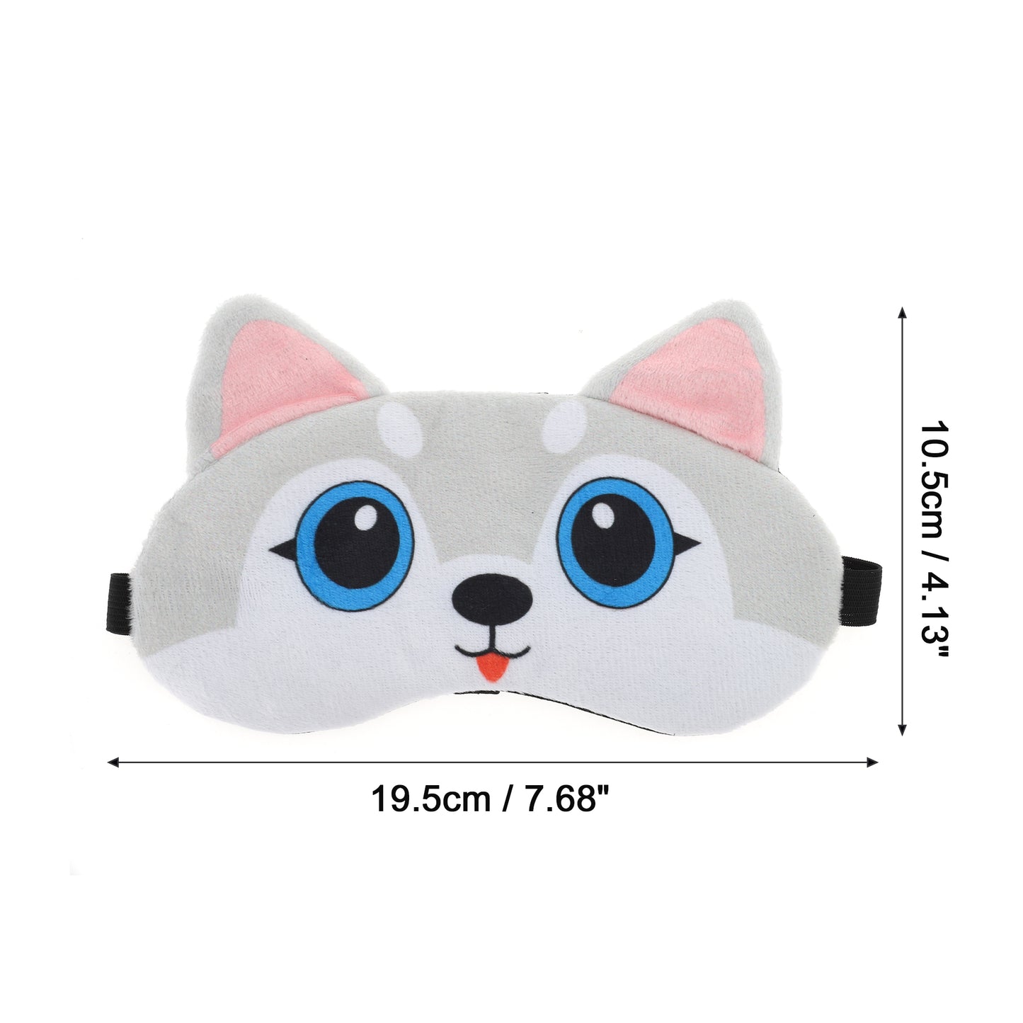 Soft Sleep Mask Cartoon Dog Eye Shade Cover for Rest Gray White