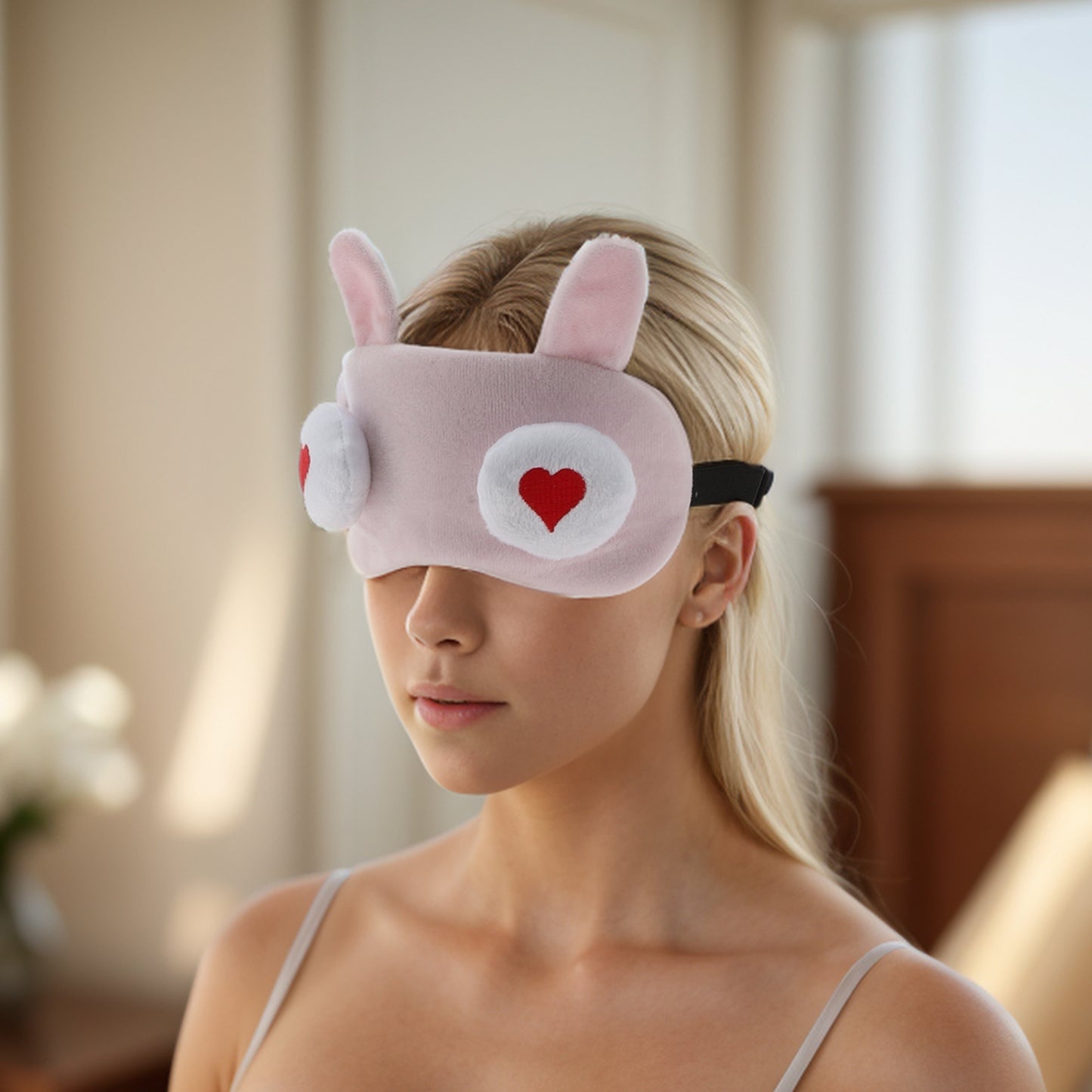 Soft Sleep Mask Love Eyes Eye Shade Cover for Rest Pink