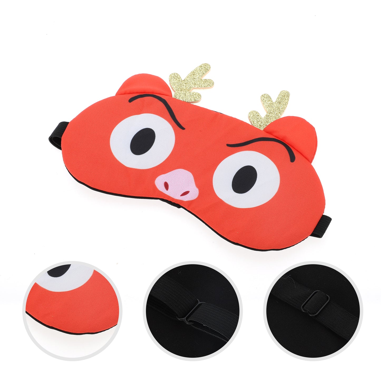 Soft Sleep Mask Cute Expression Eye Shade Cover for Rest Orange