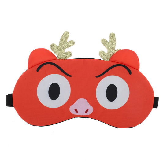 Soft Sleep Mask Cute Expression Eye Shade Cover for Rest Orange