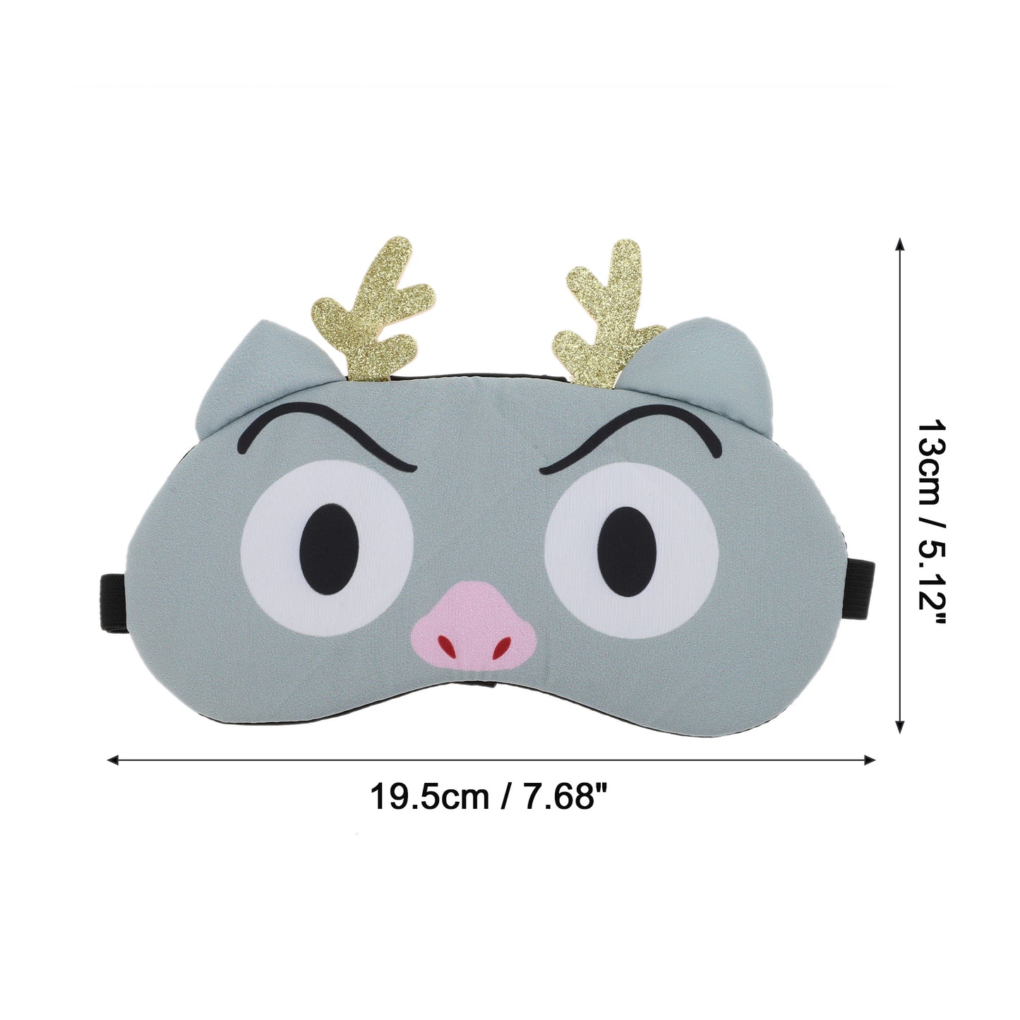Soft Sleep Mask Cute Expression Eye Shade Cover for Rest Gray