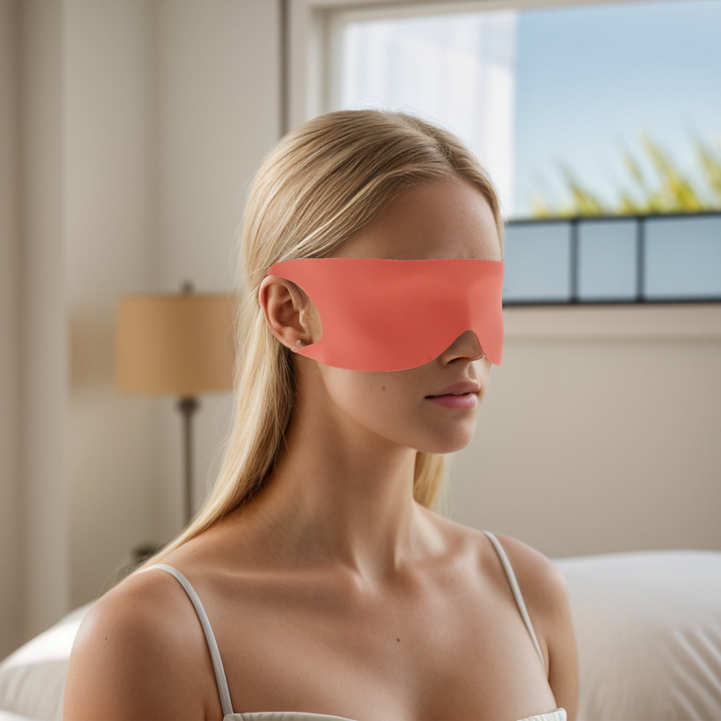 Soft Ear-hook Eyes Sleep Mask Eye Shade Cover for Rest Orange