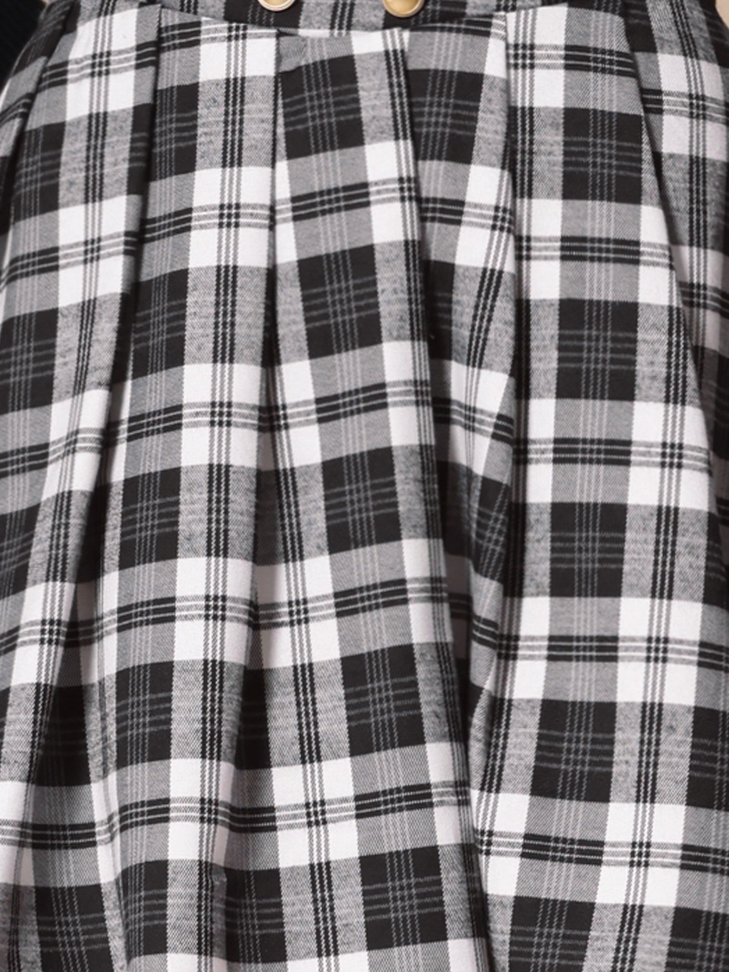 Women's Plaid Skirt Tartan Double Breasted A-Line Pleated Vintage Mini Skirts