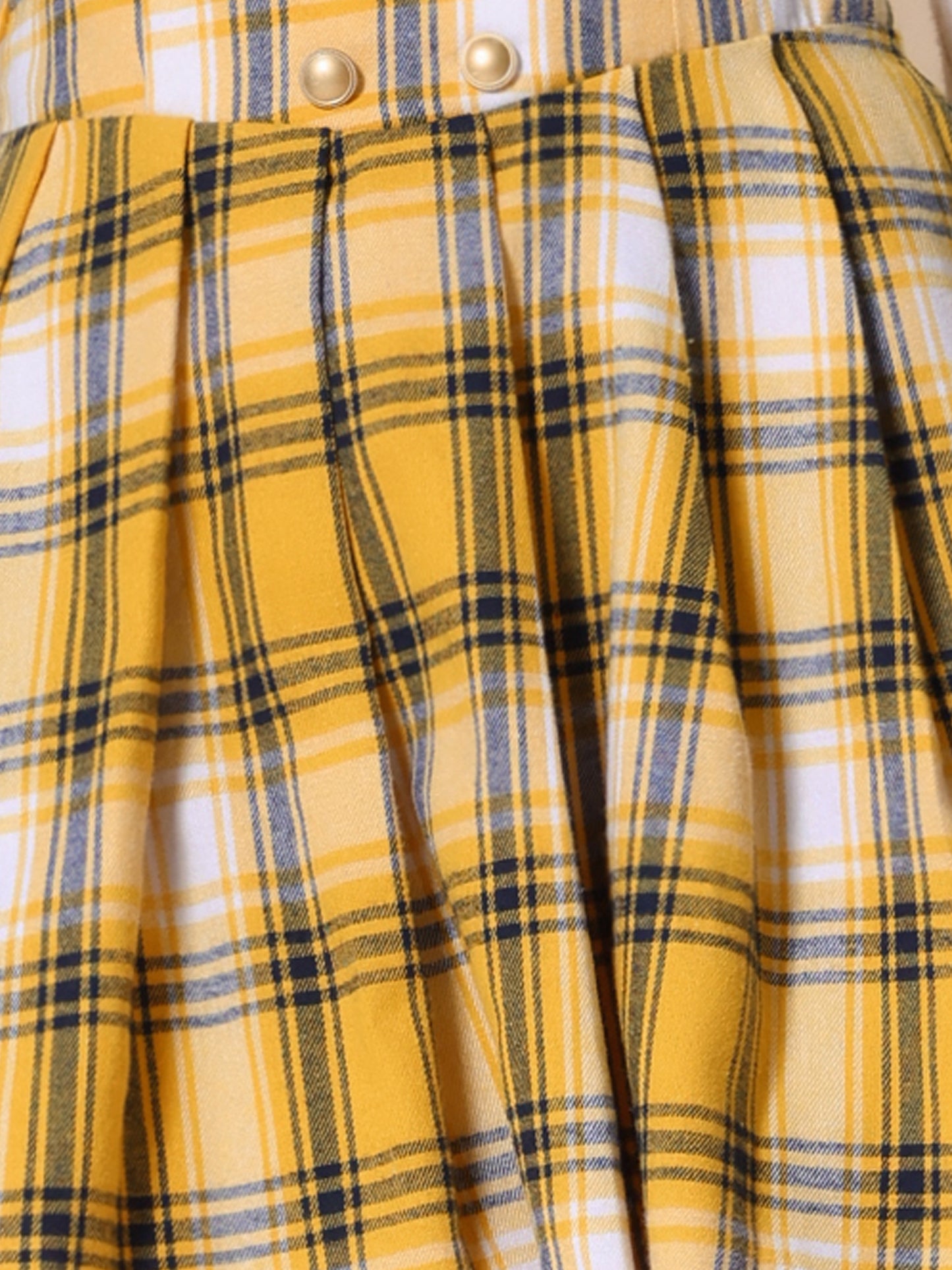 Women's Plaid Skirt Tartan Double Breasted A-Line Pleated Vintage Mini Skirts