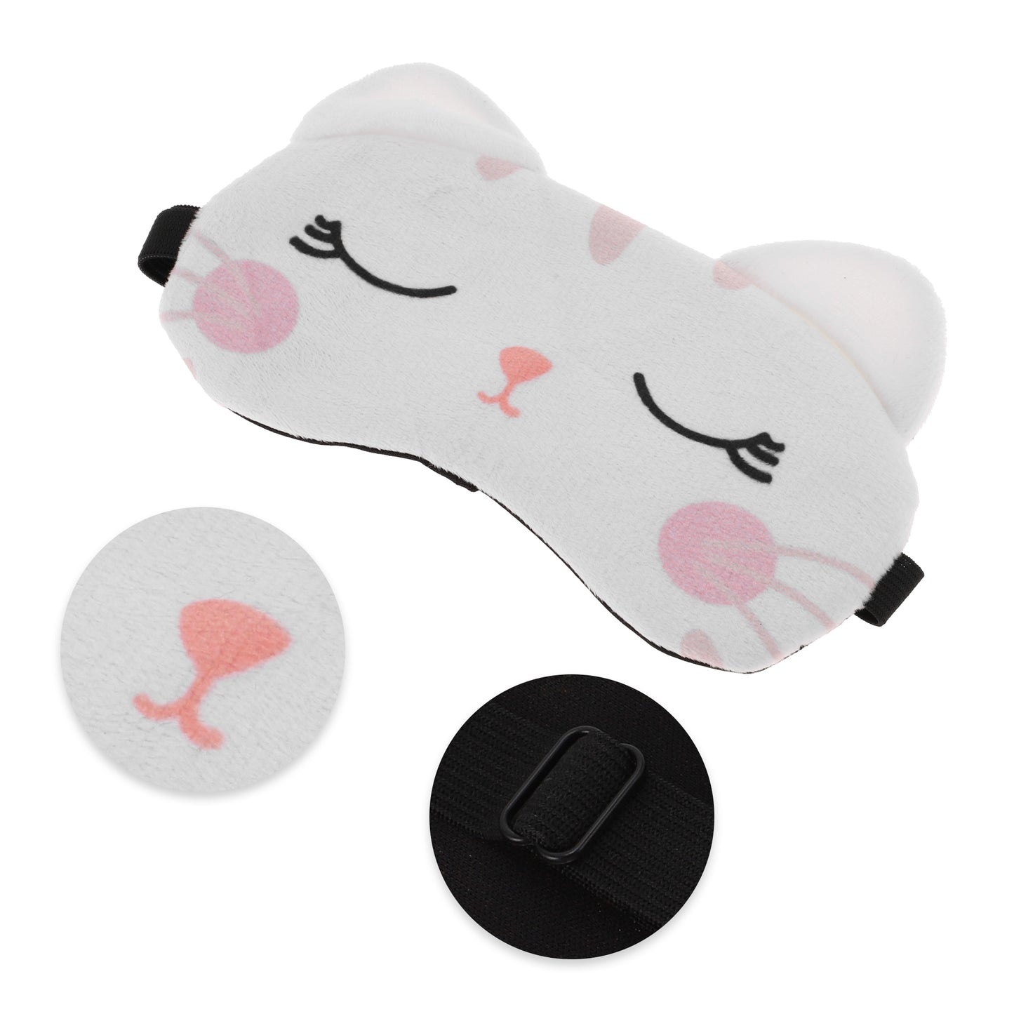 Soft Cute Cat Eyes Sleep Mask for Rest White