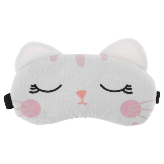 Soft Cute Cat Eyes Sleep Mask for Rest White