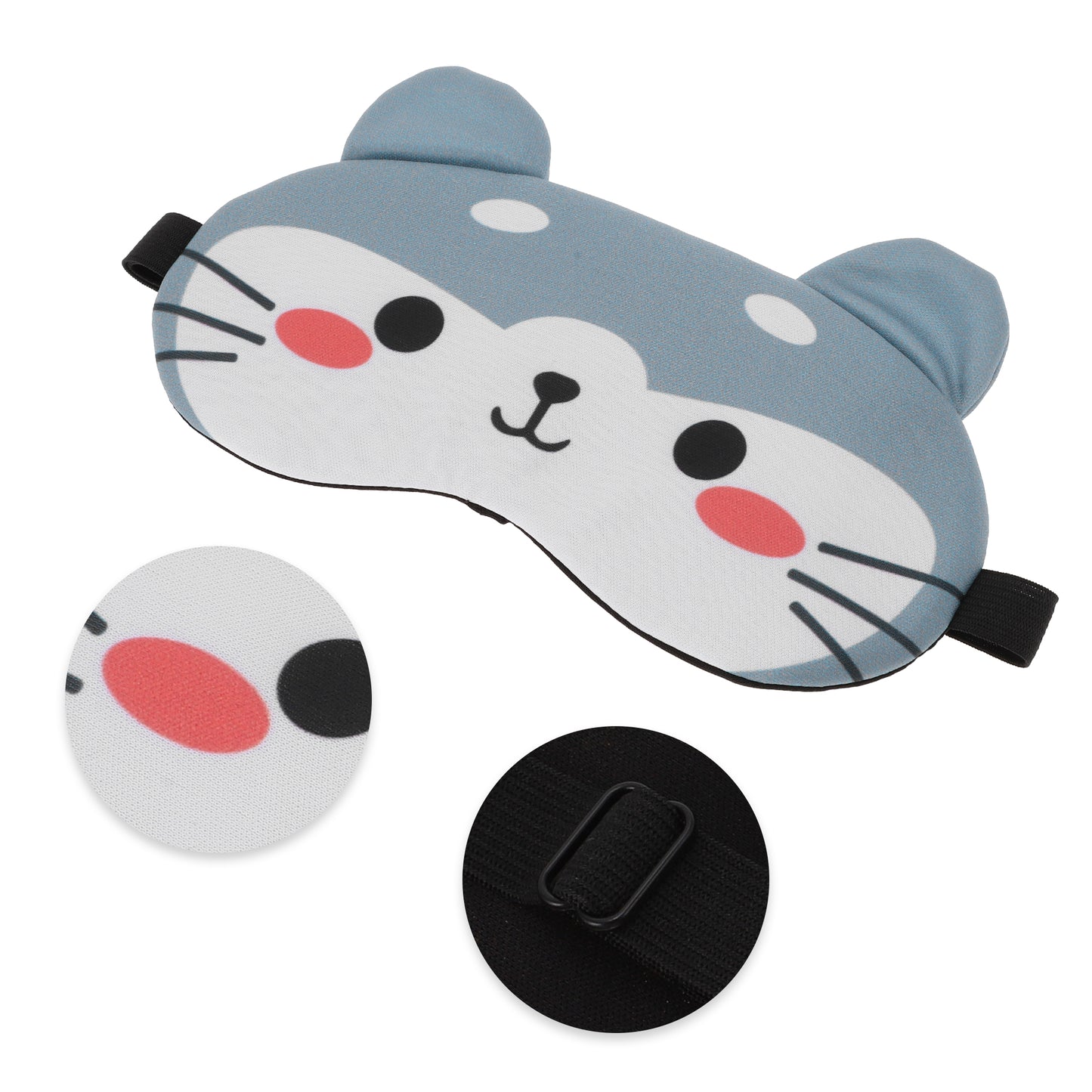 Soft Cute Cat Eyes Sleep Mask Eye Shade Cover for Rest Gray White