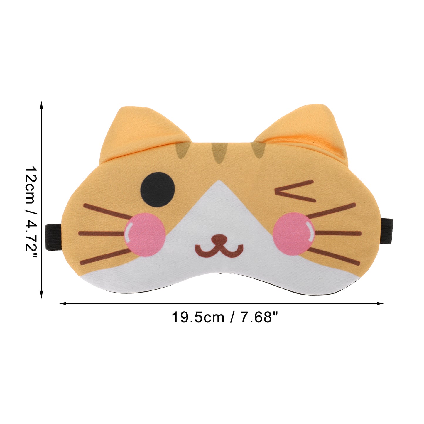 Soft Happy Cat Eyes Sleep Mask Eye Shade Cover for Rest Yellow White