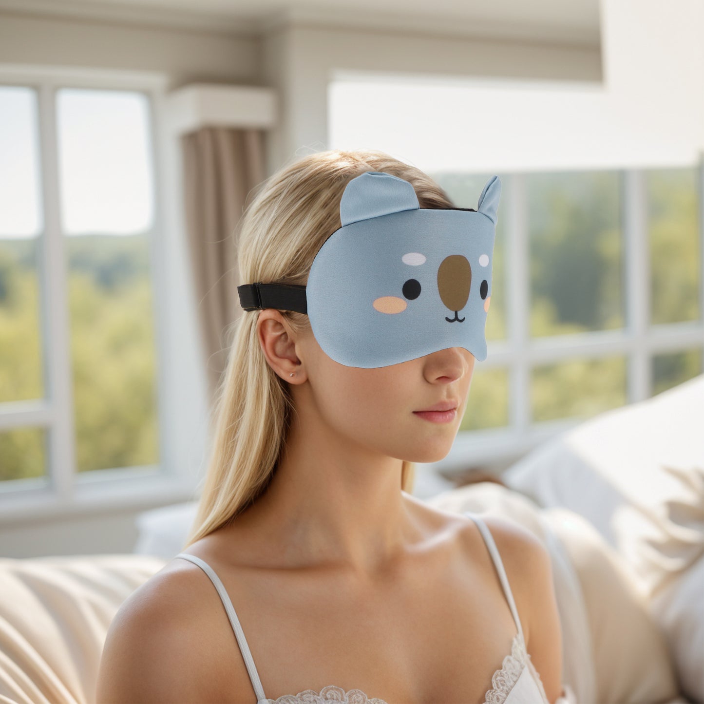 Soft Koala Eyes Sleep Mask Eye Shade Cover for Rest Gray