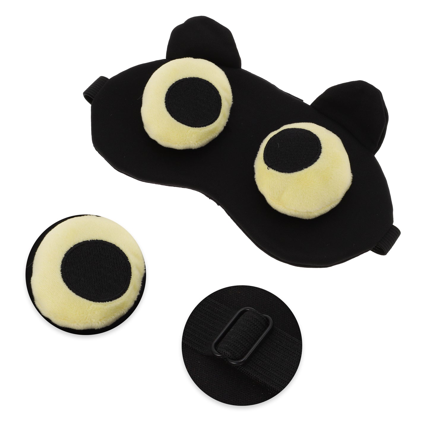 Soft Yellow Eyes Circle Eyes Sleep Mask Eye Shade Cover for Rest Black
