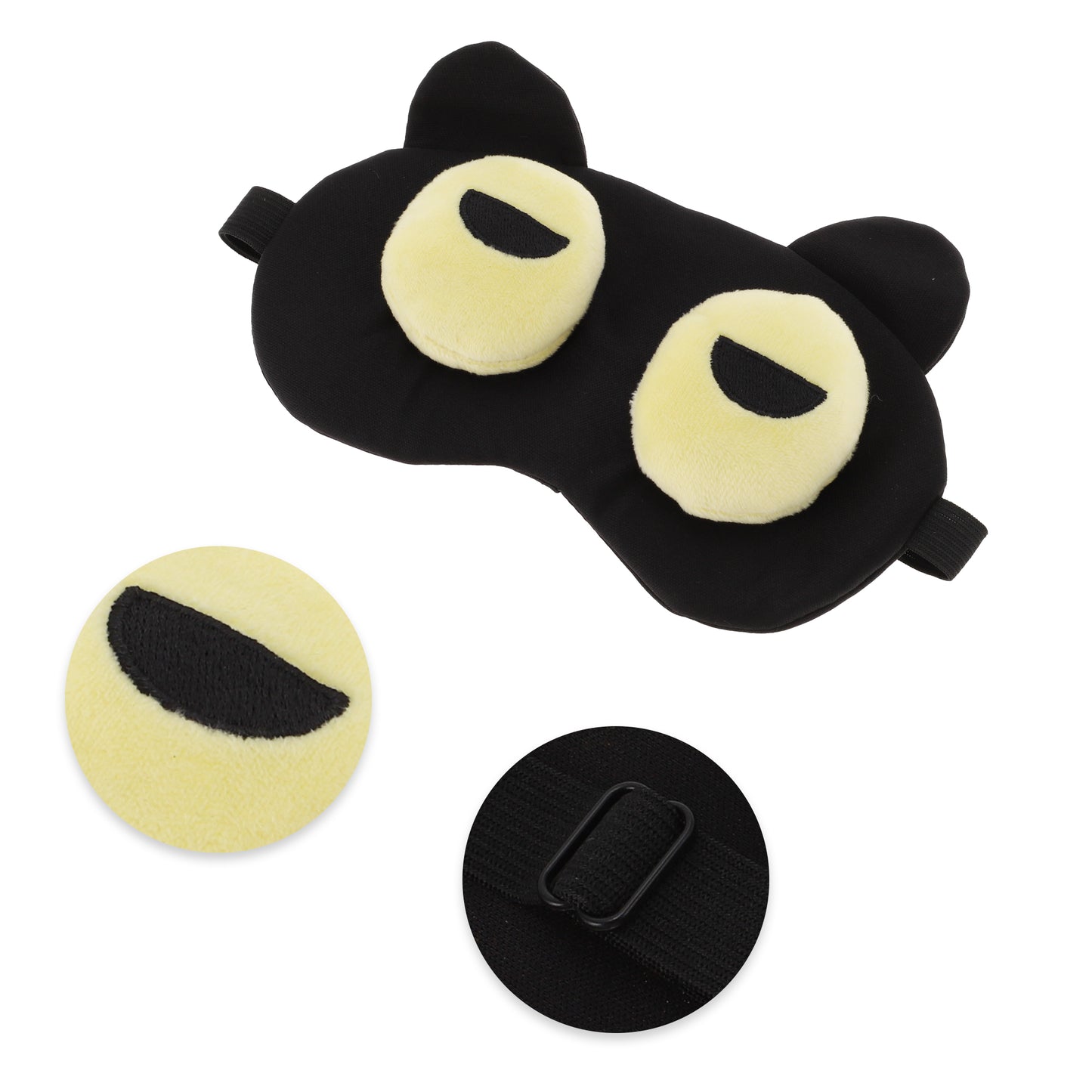Soft Yellow Eyes Semicircle Eyes Sleep Mask Eye Shade Cover for Rest Black