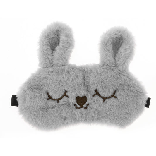 Soft Rabbit Eyes Sleep Mask Eye Shade Cover for Rest Gray