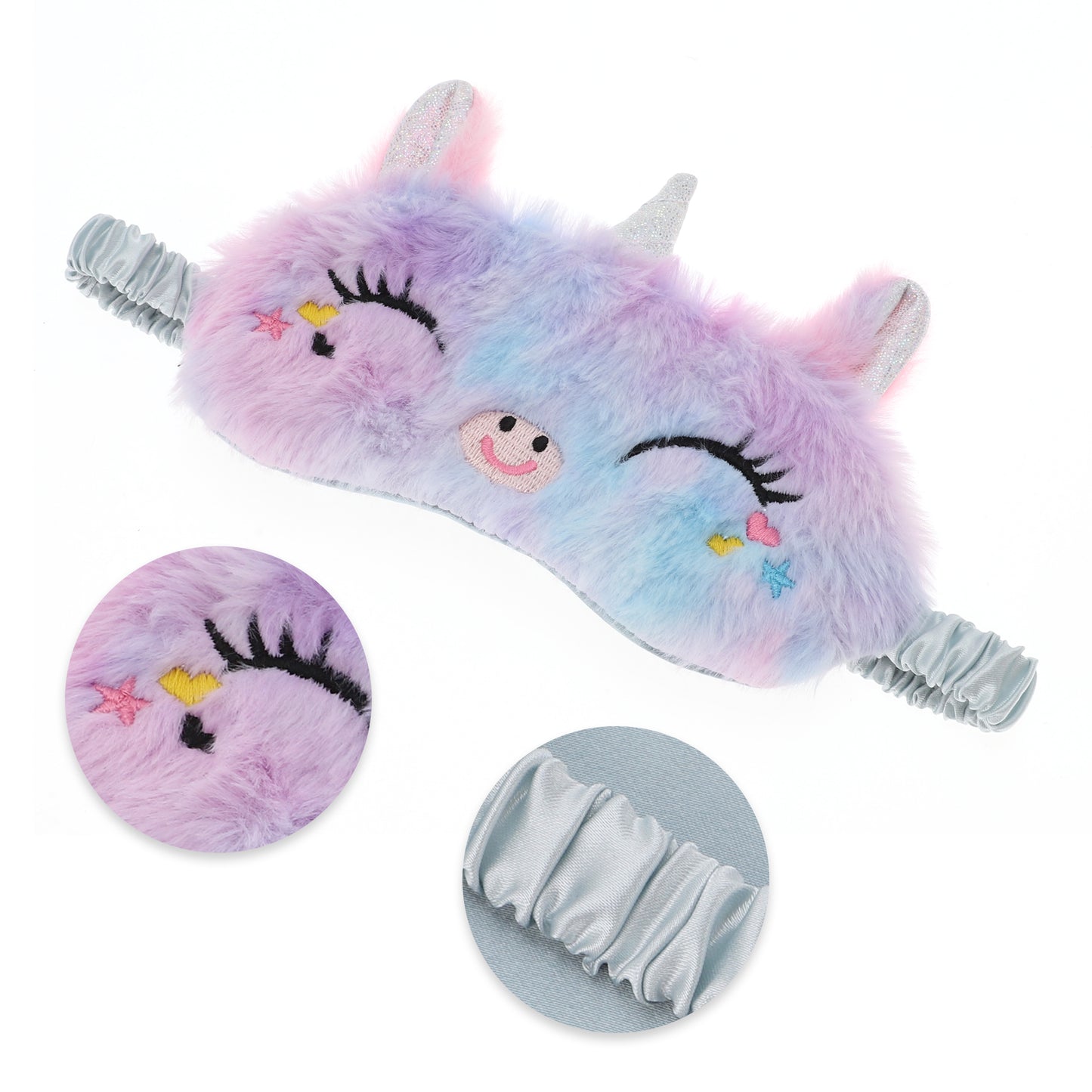 Soft Cartoon Style Eyes Sleep Mask for Rest for Travel Blue, Purple