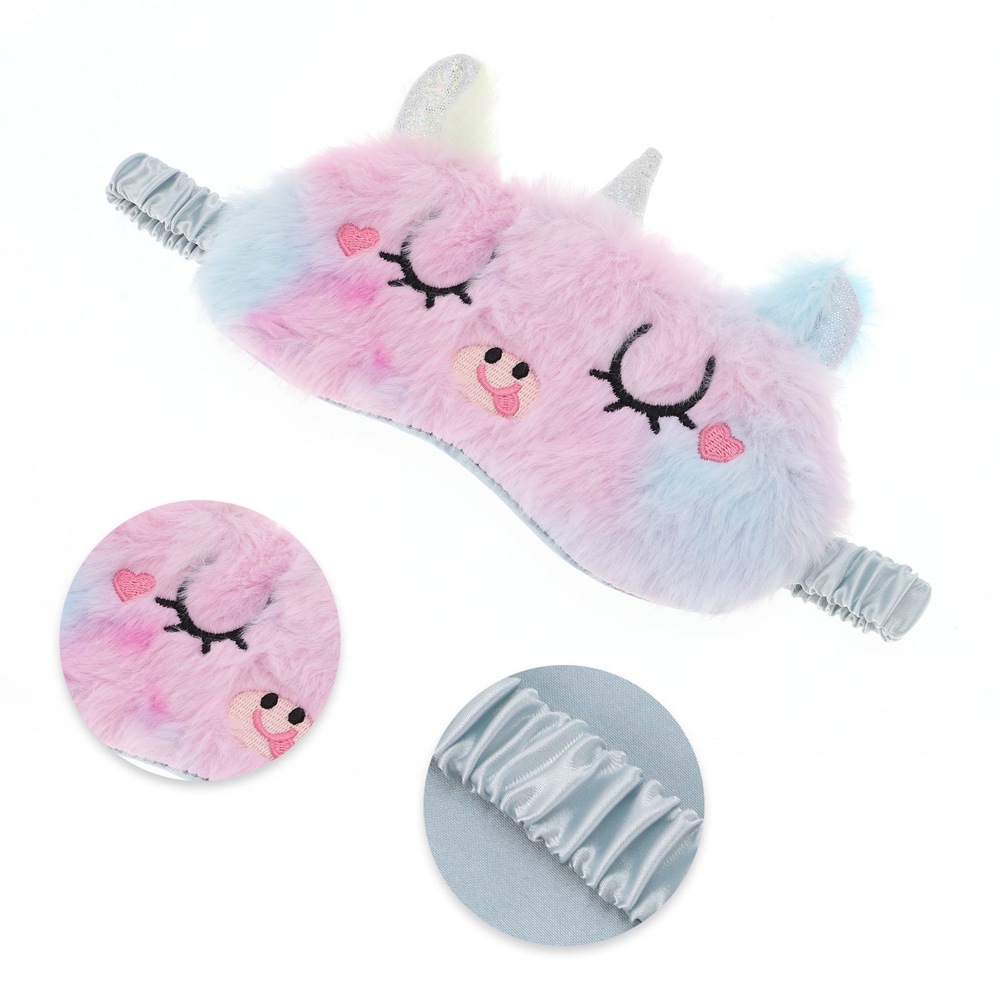 Breathable Soft Cartoon Eyes Sleep Mask Blue, Pink