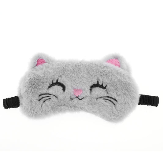 Soft Squinting Gray Cat Eyes Sleep Mask Eye Shade Cover for Rest Gray