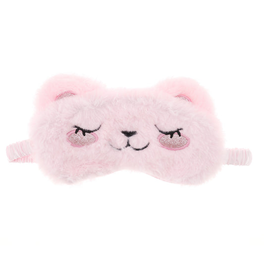 Soft Smiling Cat Eyes Sleep Mask Eye Shade Cover for Rest Pink