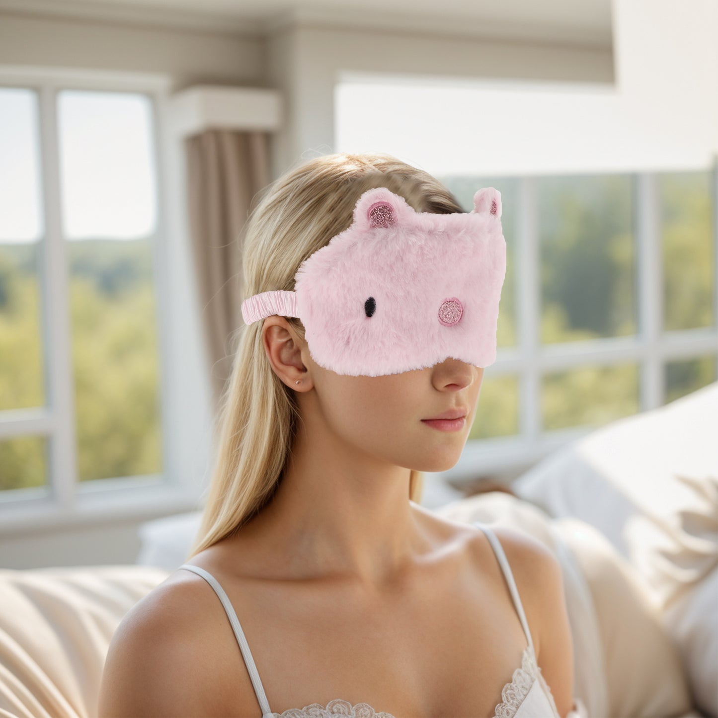 Soft Pig Eyes Sleep Mask Eye Shade Cover for Rest Pink