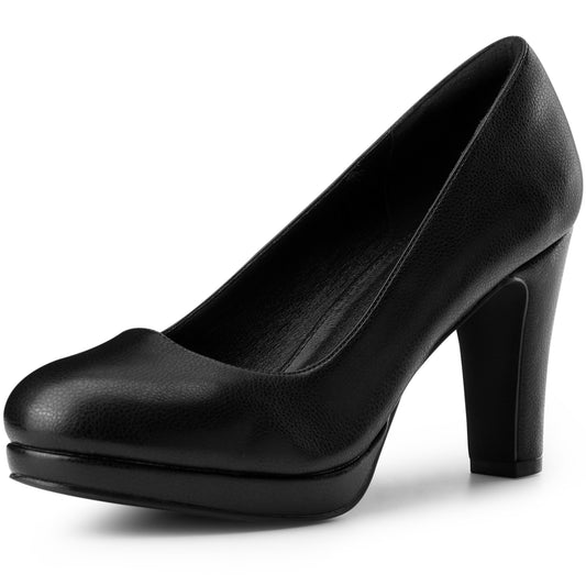 Zapatos de plataforma con tacón grueso y punta redonda para mujer