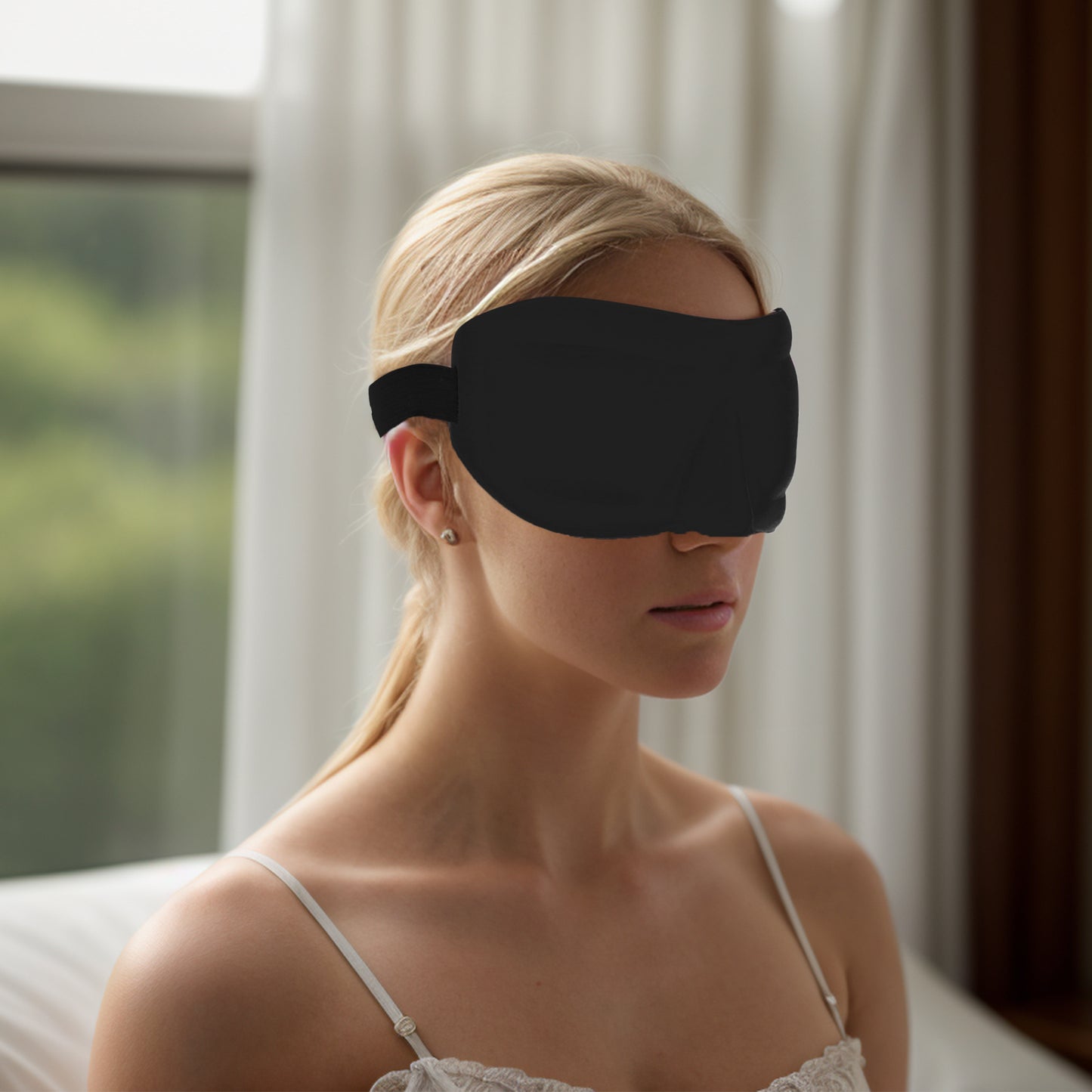 Soft Square 3D Sleep Mask Eye Shade Cover for Rest for Travel Black