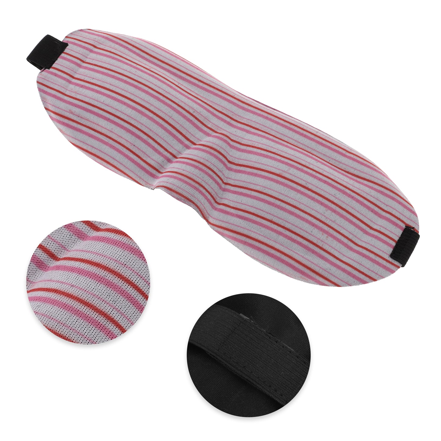 Soft Square Stripes 3D Sleep Mask Eye Shade Cover for Rest for Travel Red