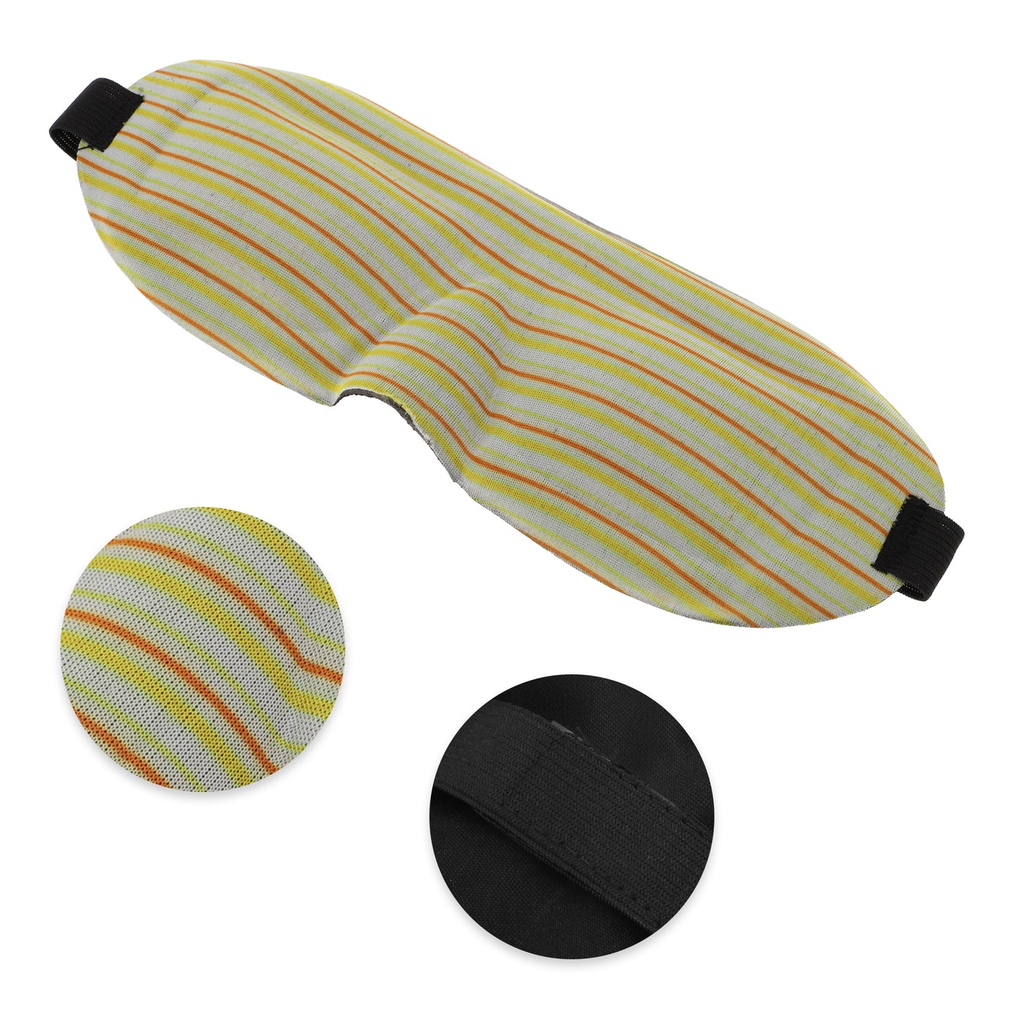 Soft Square Stripes 3D Sleep Mask Eye Shade Cover for Rest for Travel Yellow