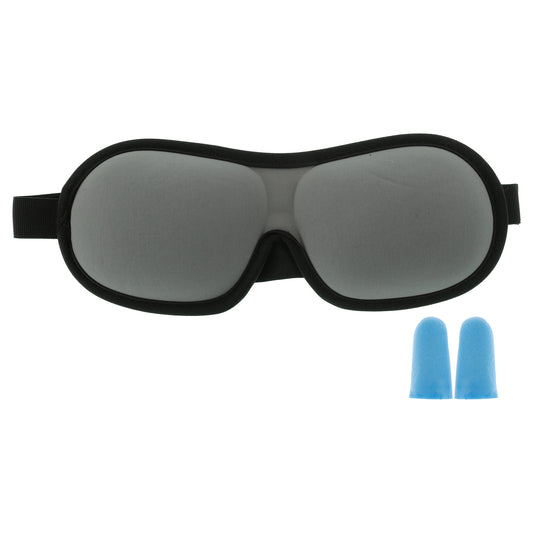 Soft Flat Style 3D Sleep Mask with Earplugs for Rest for Nap 1 Set Gray