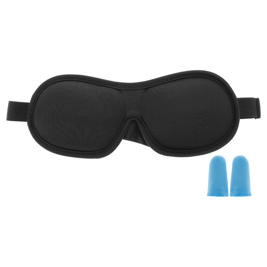 Soft Flat Style 3D Sleep Mask with Earplugs for Rest for Nap 1 Set Black