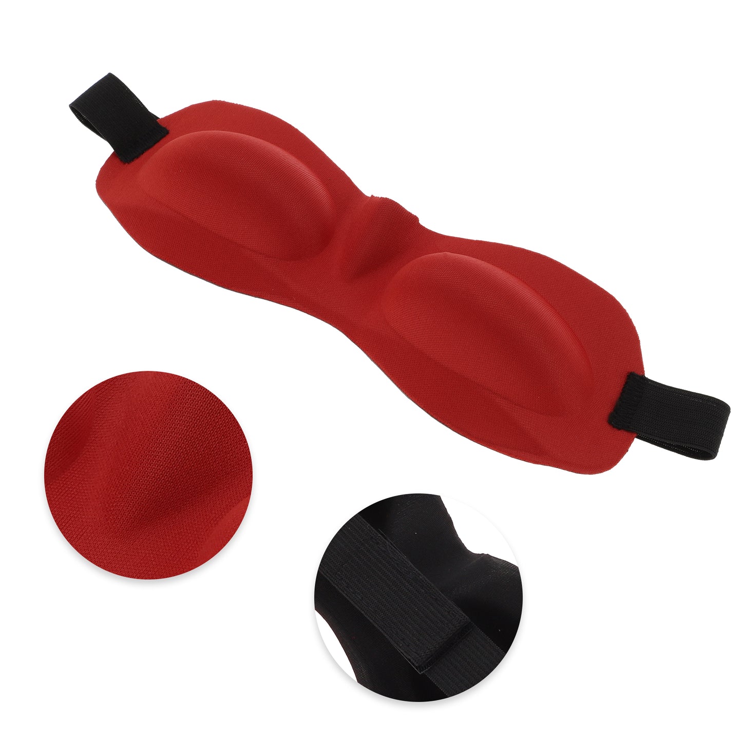 Soft Elastic Band 3D Sleep Eye Mask for Travel Red