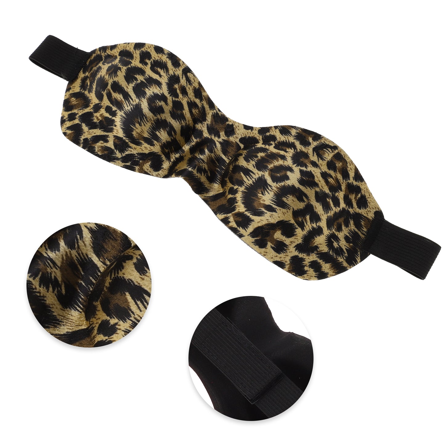Soft Elastic Band 3D Sleep Eye Mask for Travel Brown