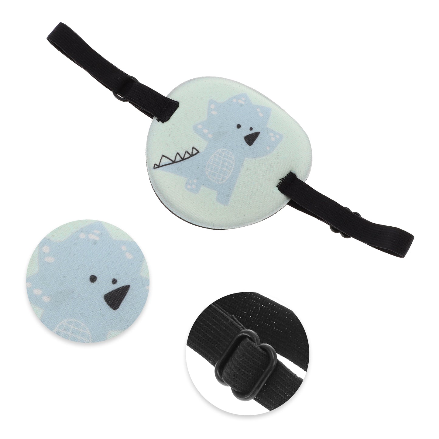 Soft Triceratops 3D Sleep Mask Single Eye Shade Cover Blue Green