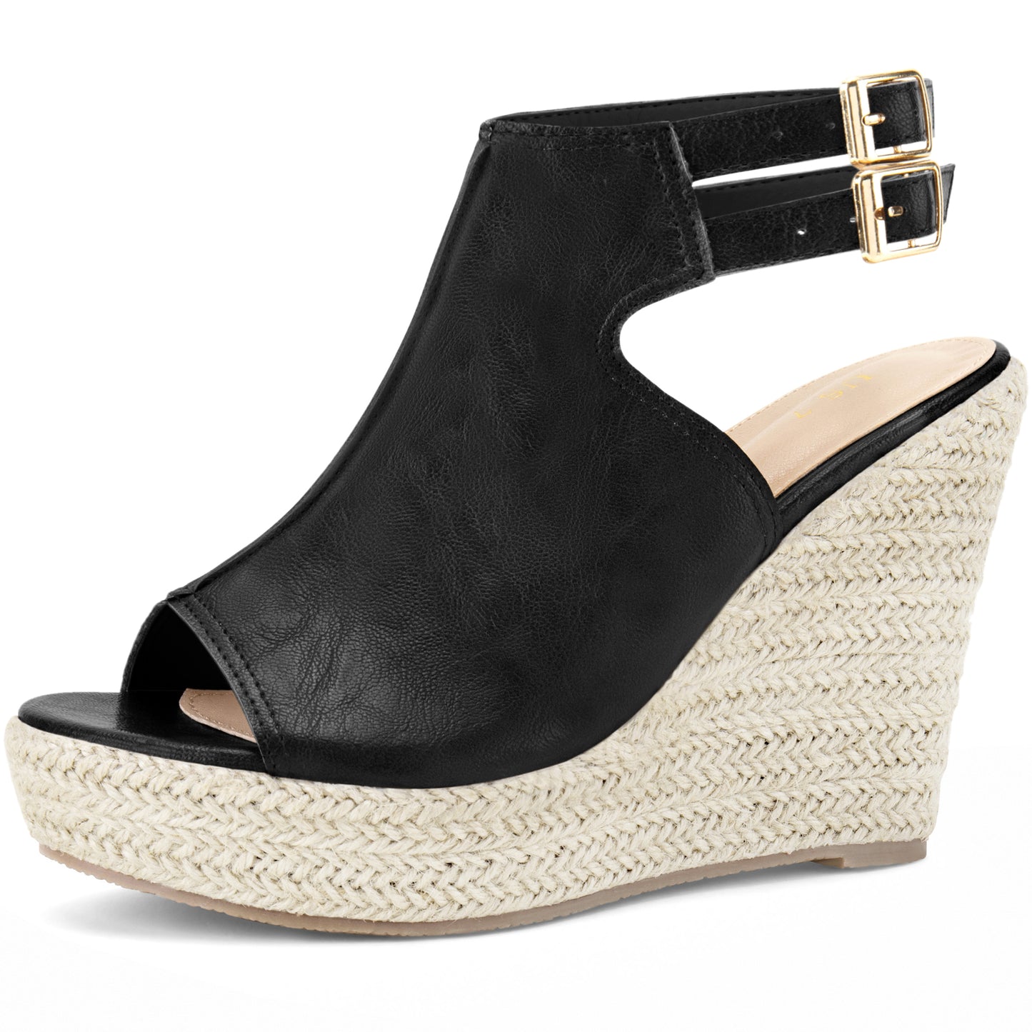 Women Espadrilles Slingback Wedges Peep Toe Platform Wedge Heel Sandals