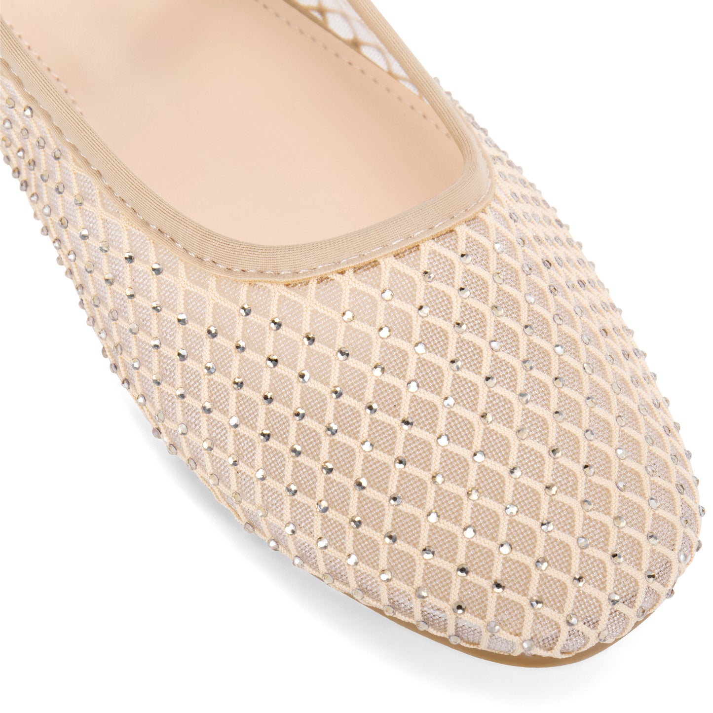Women Rhinestone Mesh Ballet Flats Buckle Strap Slip 0n Ballerina Shoes Mary Jane Flat