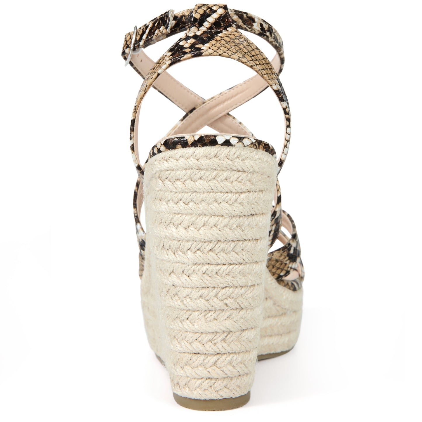 Women's Snake Print Strappy Espadrilles Wedge Heel Platform Sandals