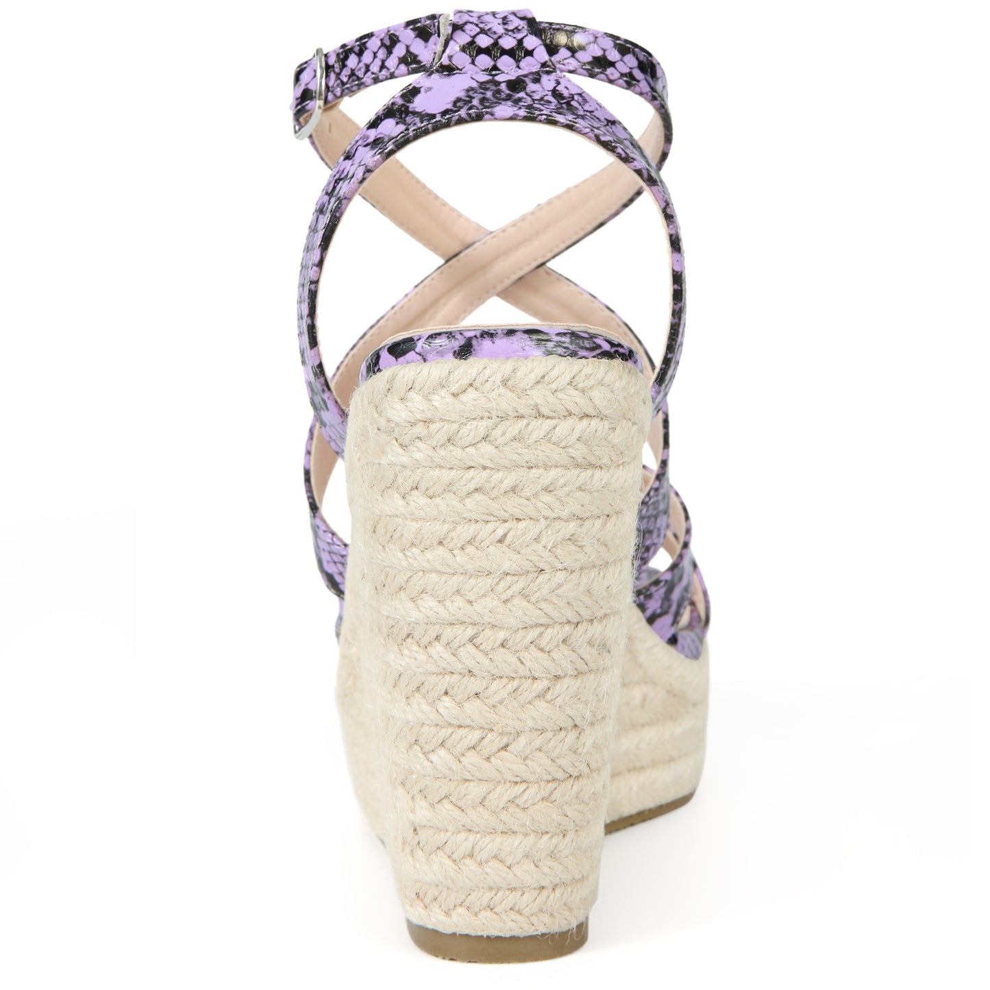Women's Snake Print Strappy Espadrilles Wedge Heel Platform Sandals