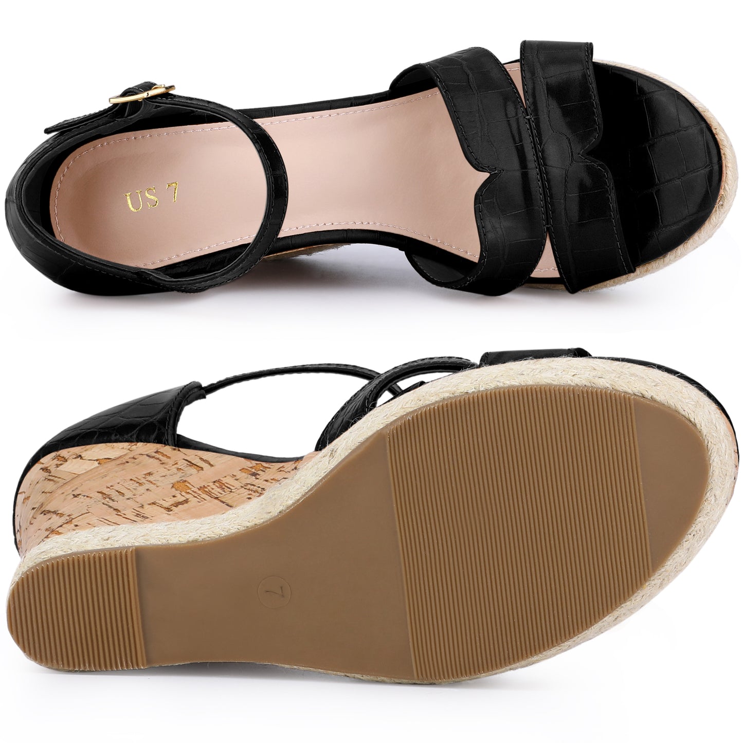 Women's Cork Wedges Platform Wedge Heel Sandals