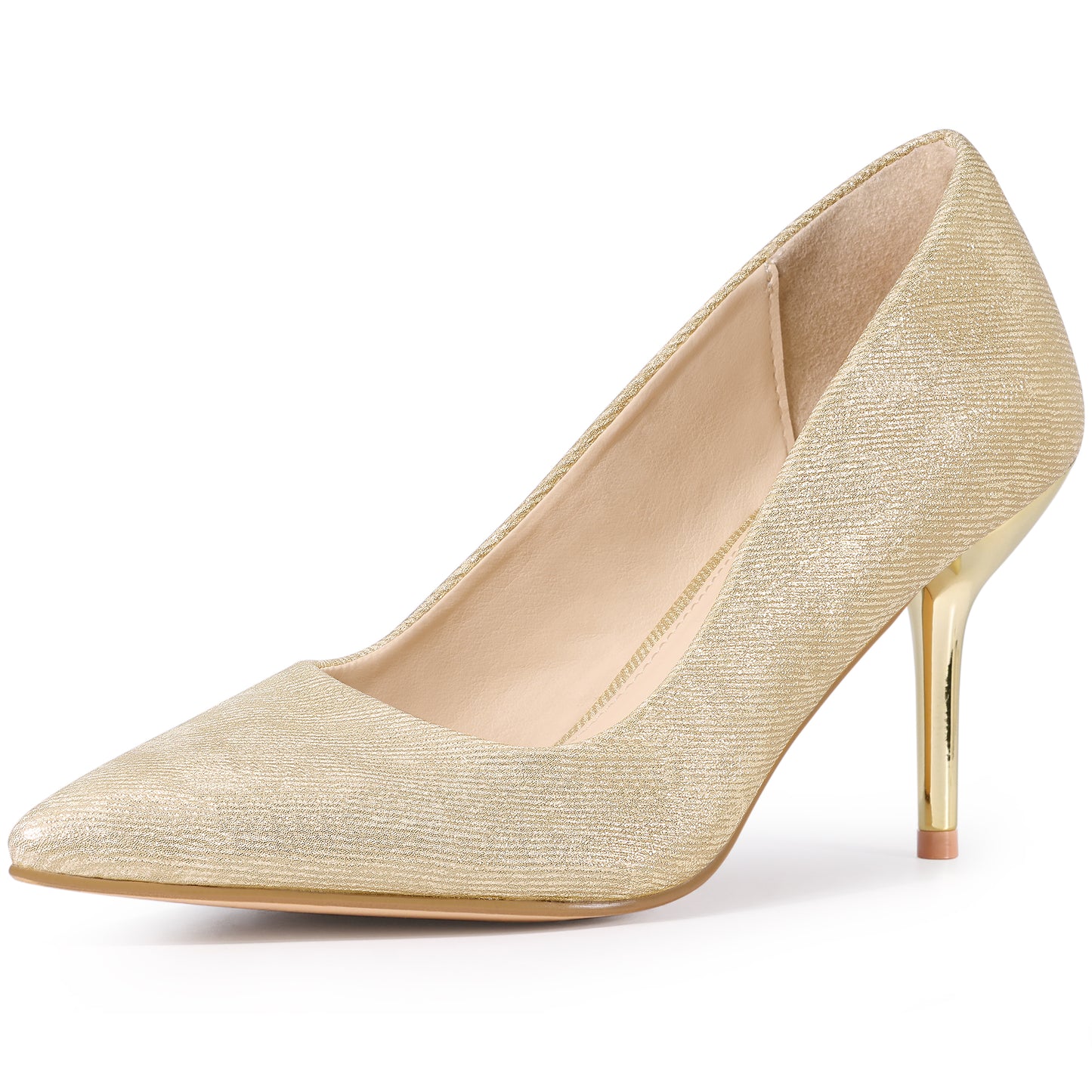 Zapatos de tacón alto con punta puntiaguda y tacón de aguja para mujer, sin cordones, para vestido de boda