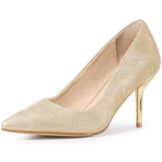 Zapatos de tacón alto con punta puntiaguda y tacón de aguja para mujer, sin cordones, para vestido de boda