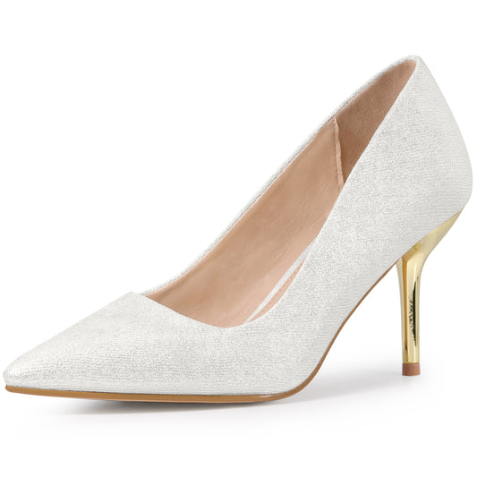 Women Pointed Toe High Heel Stiletto Slip On Pumps Wedding Dress Shoes