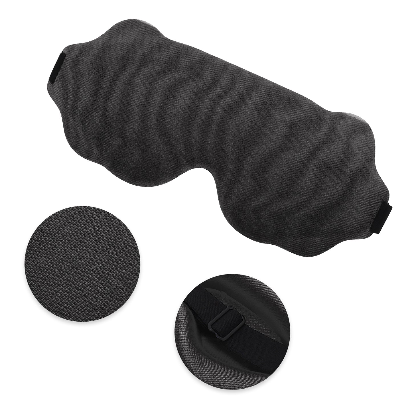 Soft Wave Shape 3D Eye Mask for Travel Office Black
