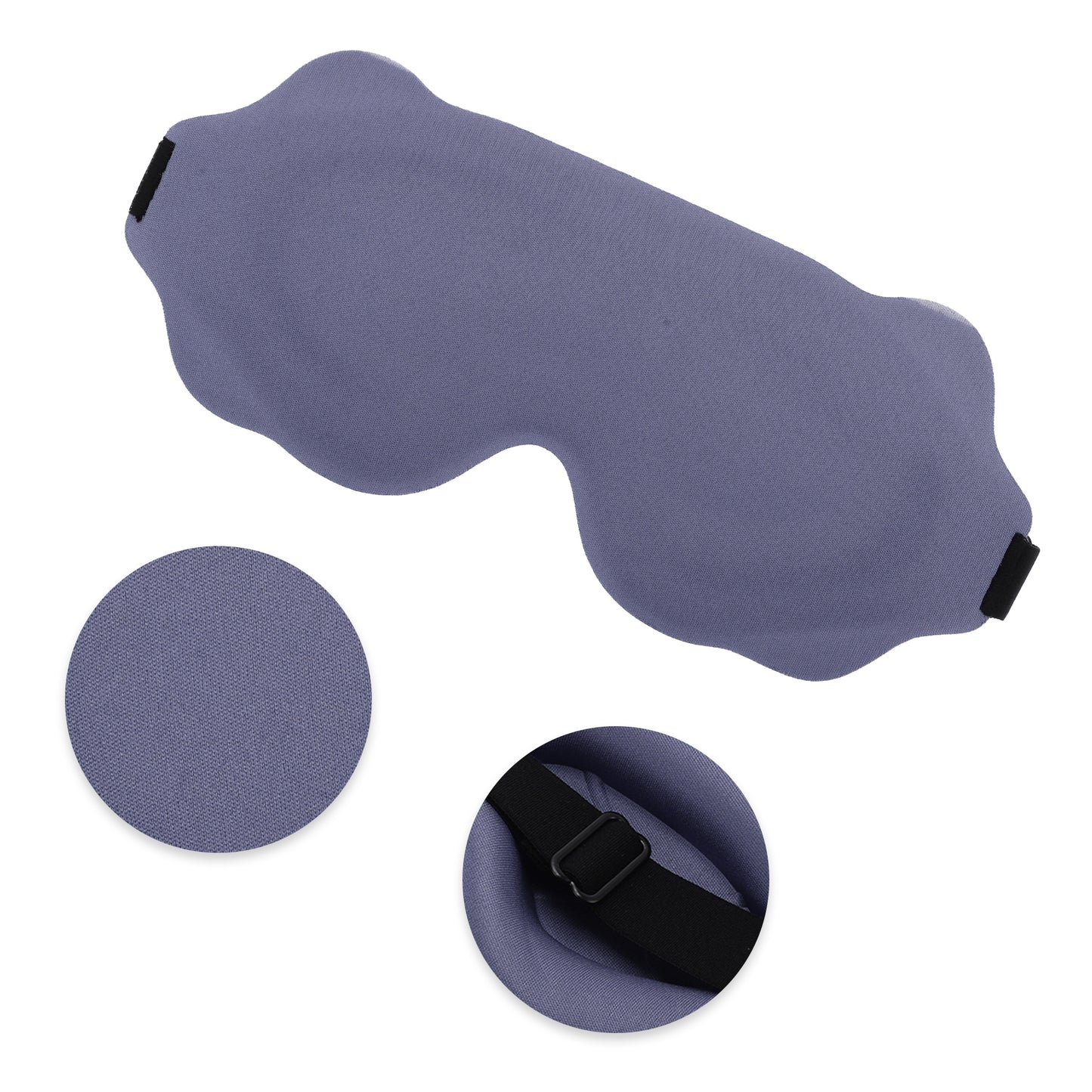 Soft Wave Shape 3D Eye Mask for Travel Office Purple