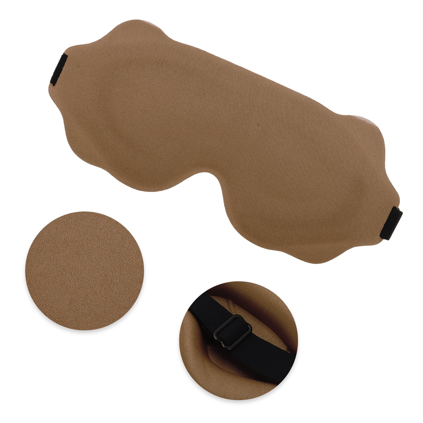 Soft Wave Shape 3D Eye Mask for Travel Office Camel